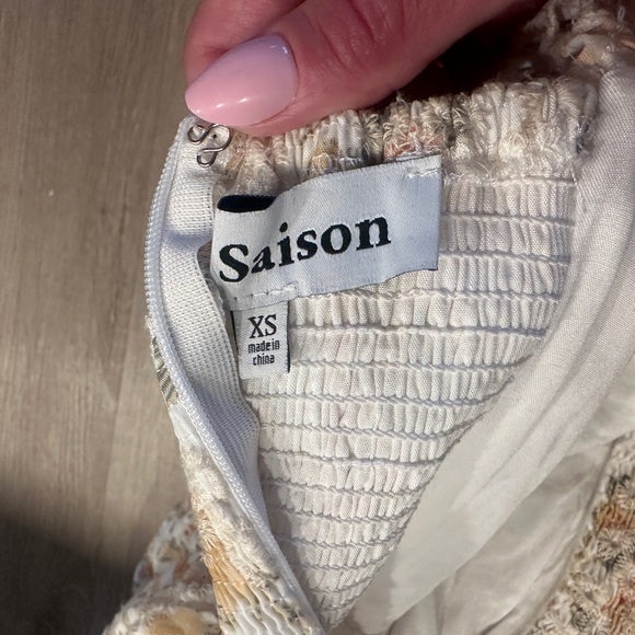 En Saison Floral Eyelet Flutter Sleeve Dress XS - Picture 8 of 8